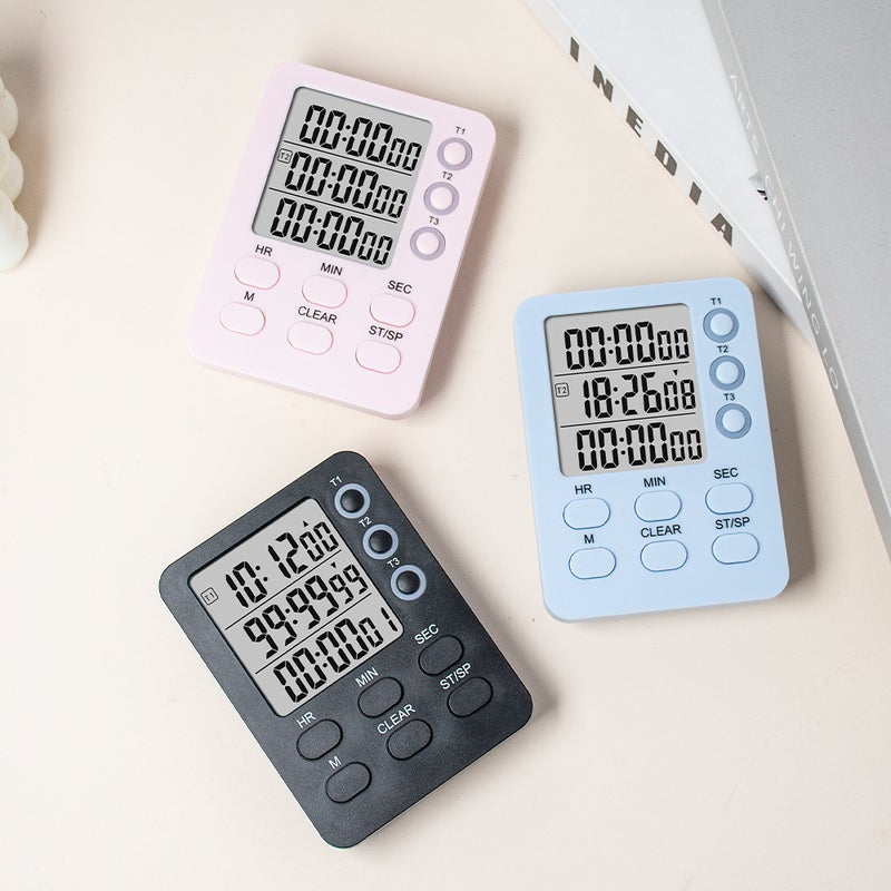 Timer Kidsren'S Self-Discipline Time Manager Digital Display Visual Timer Kitchen Timer Three-Channel Alarm Clock - Image 5